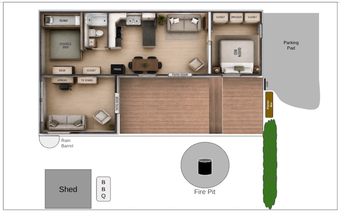 Site 119 | For Sale | Sunset Drive | 2 Bedroom Trailer | Main Queen | Carsons Camp |